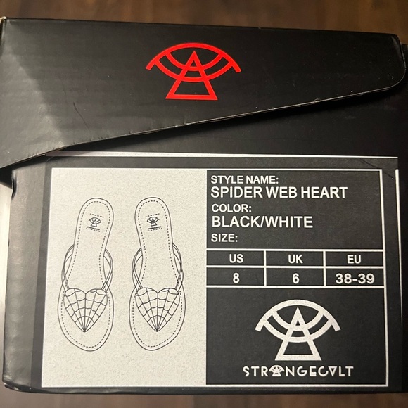 Strangecvlt Spider Web Heart sandals-size 8 - Picture 2 of 3